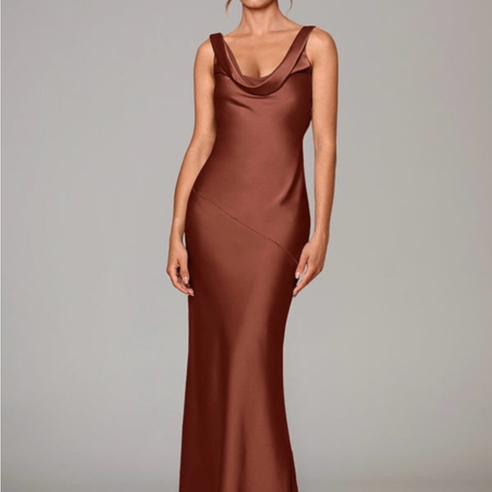 Elegant Azazie Clay Satin Dress
